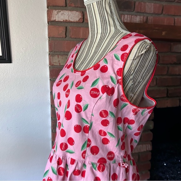Loungefly Stitch Shoppe x Coca-Cola Olivia Cherry Print Sleeveless Dress Sz - Picture 6 of 9